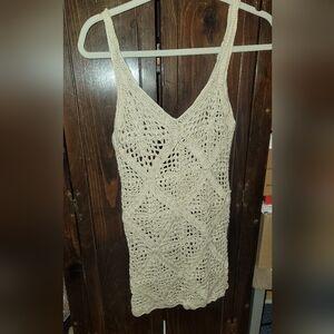 Love Tan Crochet Mini Dress